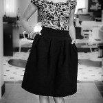 Female Model Vintage Updo Black and White